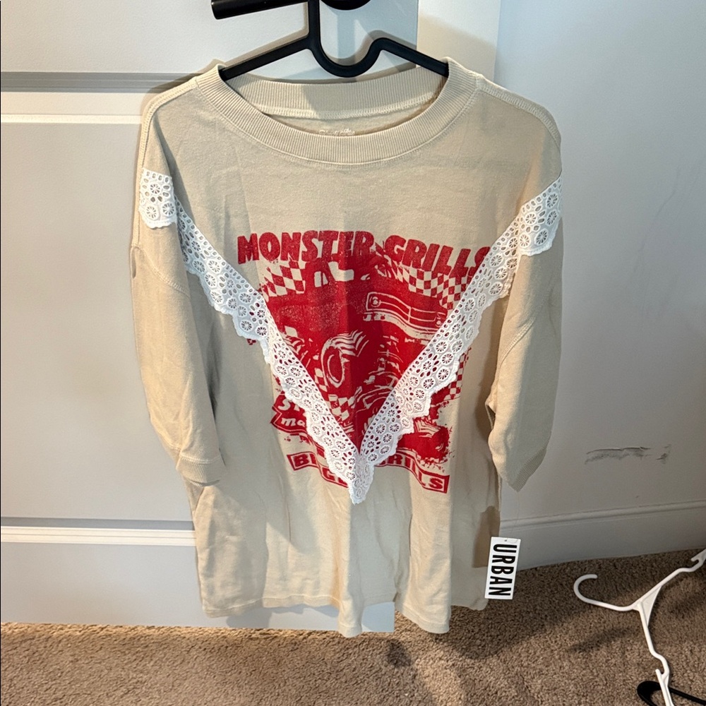 Urban Outfitters women’s Beige and Red Monster Graphic Tee
